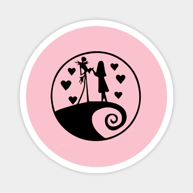 Nightmare Before Christmas, Sally And Jack Halloween Magnet by creatculture